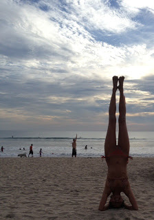 Sunset Beach Yoga - My first day on the beach in Bali